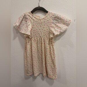 Zara Cream and Pink Floral Kids Dress